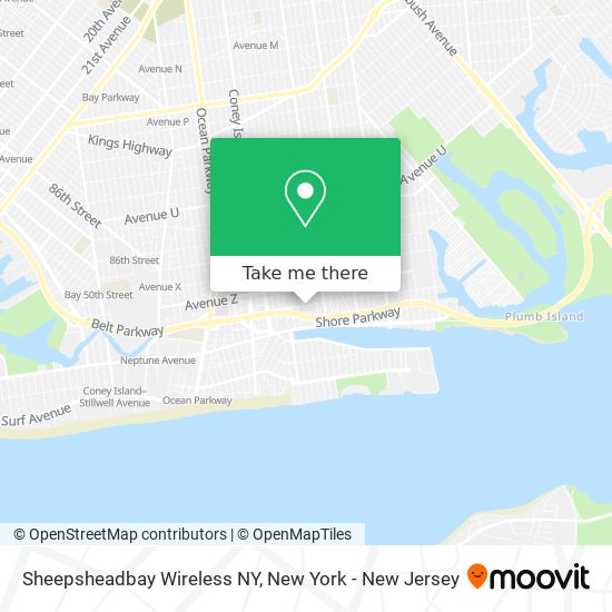 Mapa de Sheepsheadbay Wireless NY