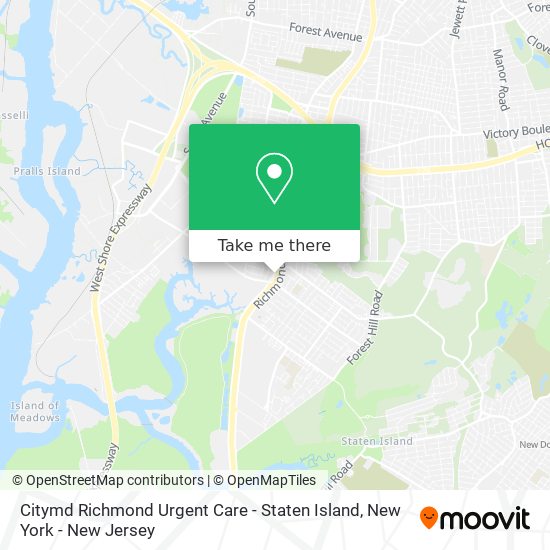 Mapa de Citymd Richmond Urgent Care - Staten Island