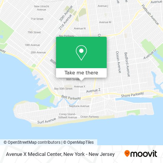 Avenue X Medical Center map