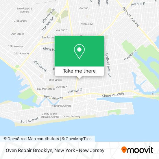 Oven Repair Brooklyn map