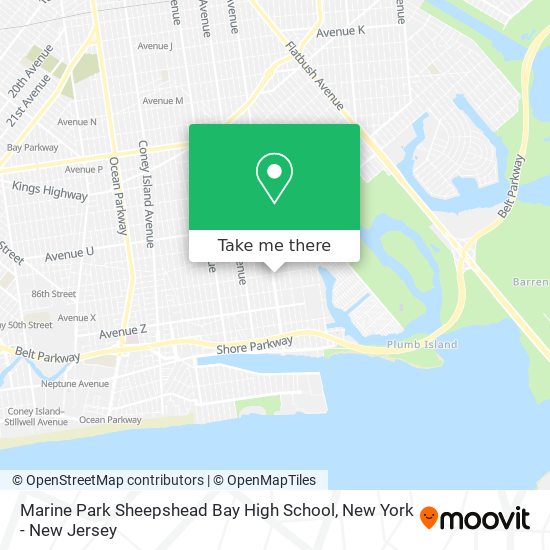 Marine Park Sheepshead Bay High School map