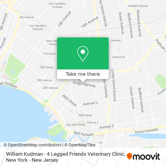 William Kudman - 4 Legged Friends Veterinary Clinic map