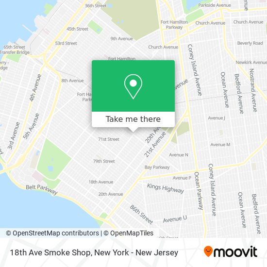 18th Ave Smoke Shop map