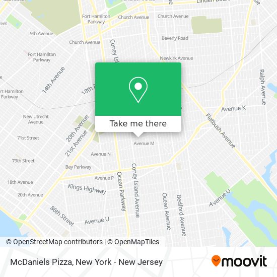 McDaniels Pizza map