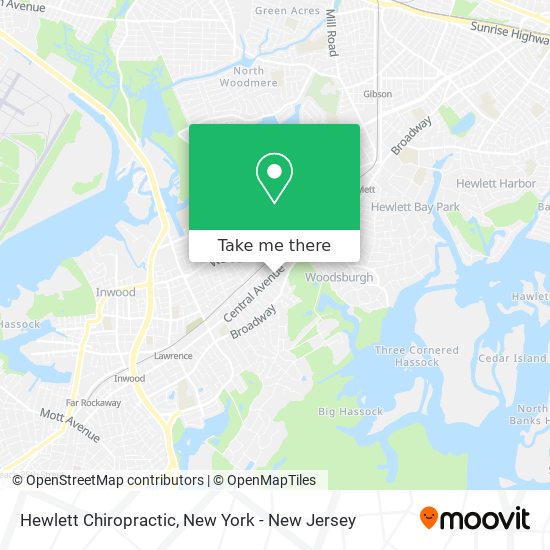 Hewlett Chiropractic map