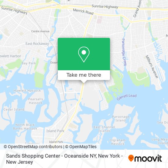 Mapa de Sands Shopping Center - Oceanside NY