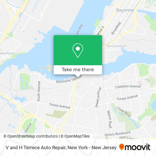 V and H Terrece Auto Repair map