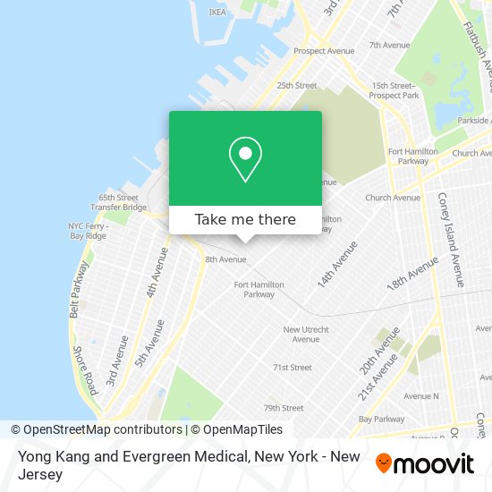 Yong Kang and Evergreen Medical map
