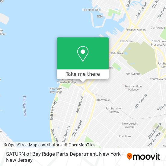 SATURN of Bay Ridge Parts Department map