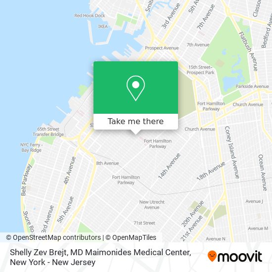 Mapa de Shelly Zev Brejt, MD Maimonides Medical Center