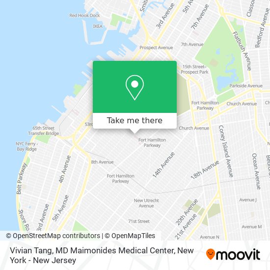 Mapa de Vivian Tang, MD Maimonides Medical Center