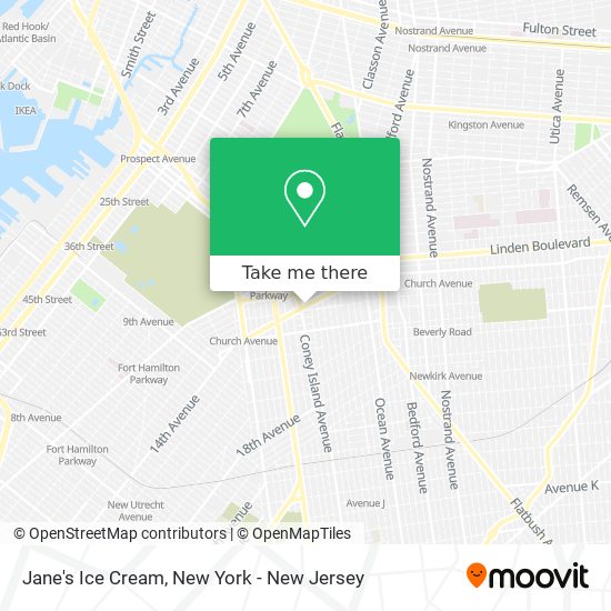 Jane's Ice Cream map