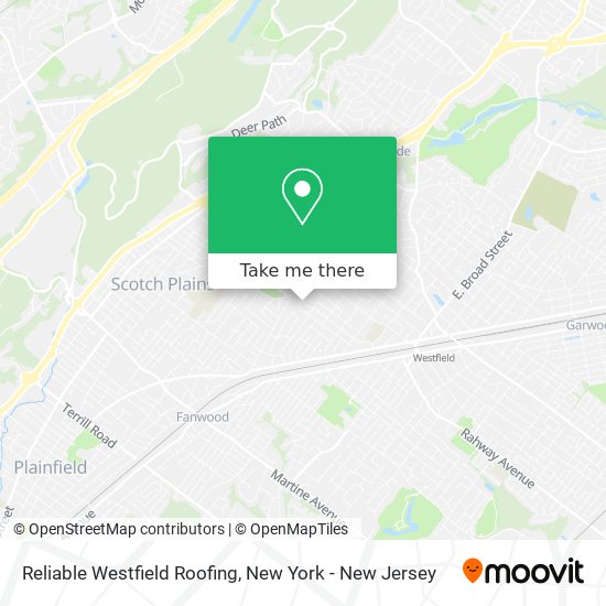 Reliable Westfield Roofing map