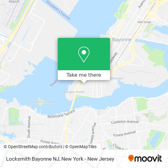 Locksmith Bayonne NJ map