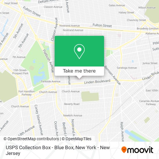 Mapa de USPS Collection Box - Blue Box