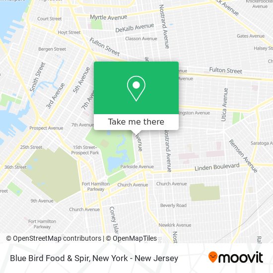 Blue Bird Food & Spir map