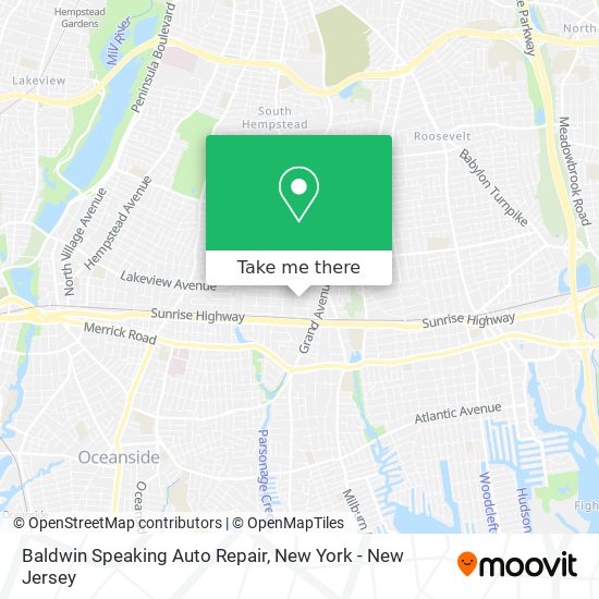 Mapa de Baldwin Speaking Auto Repair