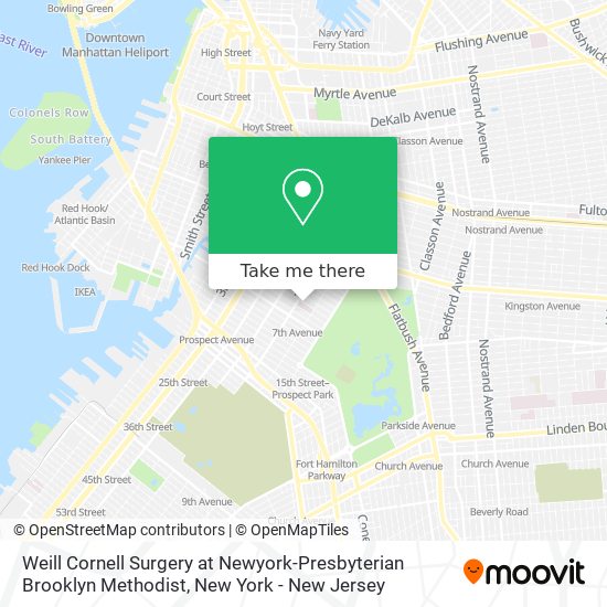 Weill Cornell Surgery at Newyork-Presbyterian Brooklyn Methodist map