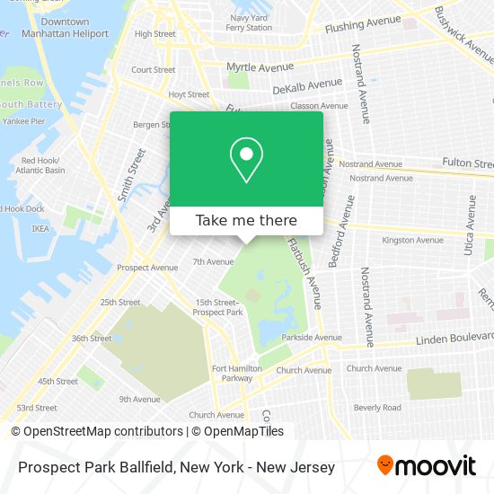 Prospect Park Ballfield map