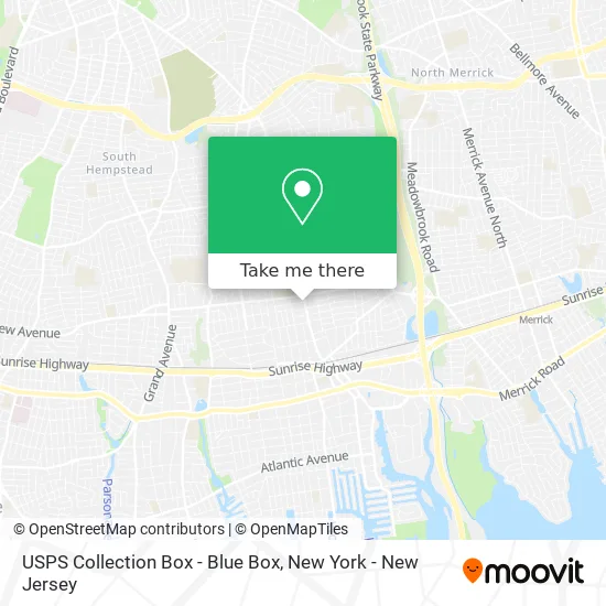 Mapa de USPS Collection Box - Blue Box