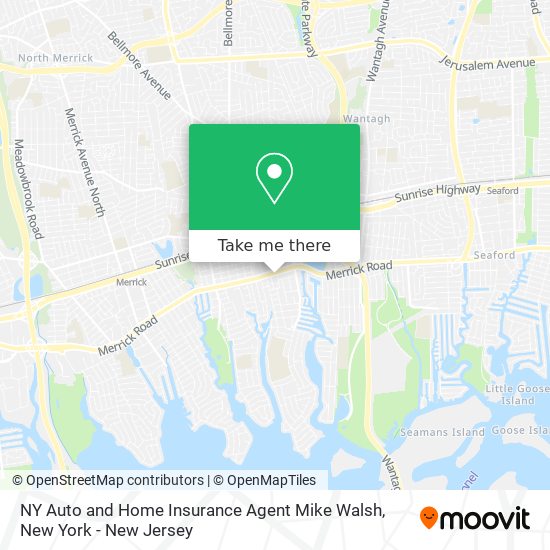 Mapa de NY Auto and Home Insurance Agent Mike Walsh