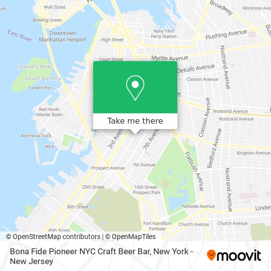 Bona Fide Pioneer NYC Craft Beer Bar map