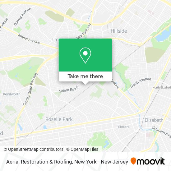 Aerial Restoration & Roofing map