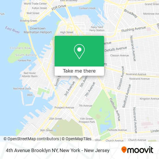 Mapa de 4th Avenue Brooklyn NY