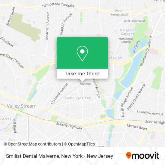 Smilist Dental Malverne map