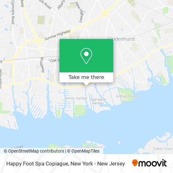 Happy Foot Spa Copiague map