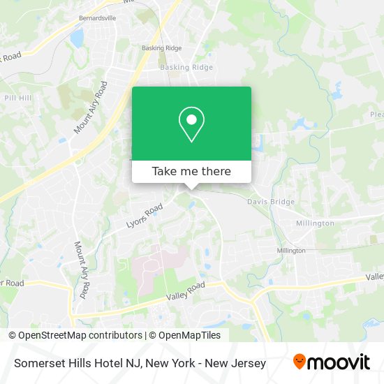 Mapa de Somerset Hills Hotel NJ