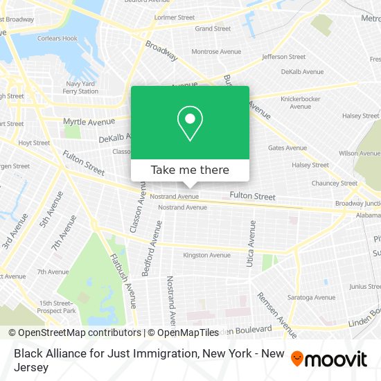 Mapa de Black Alliance for Just Immigration