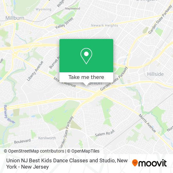 Union NJ Best Kids Dance Classes and Studio map