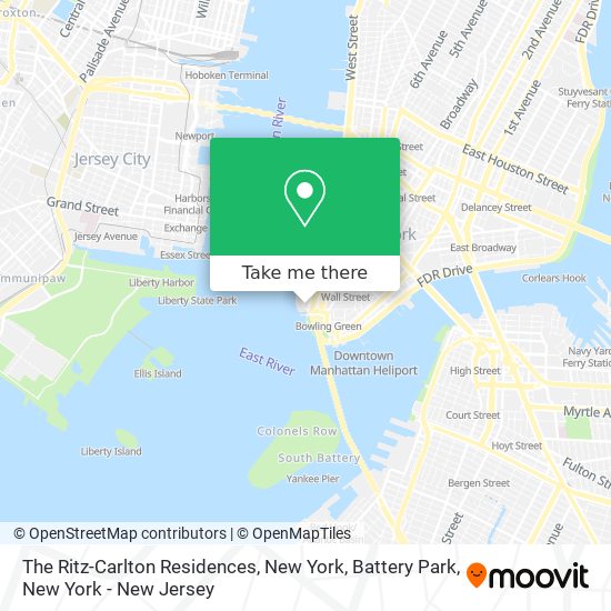 The Ritz-Carlton Residences, New York, Battery Park map