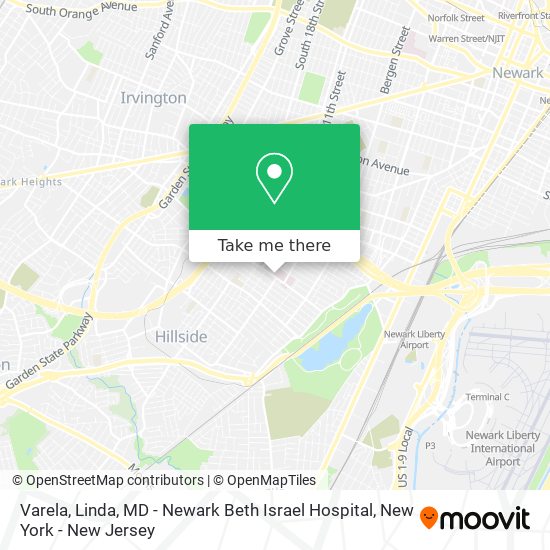 Mapa de Varela, Linda, MD - Newark Beth Israel Hospital