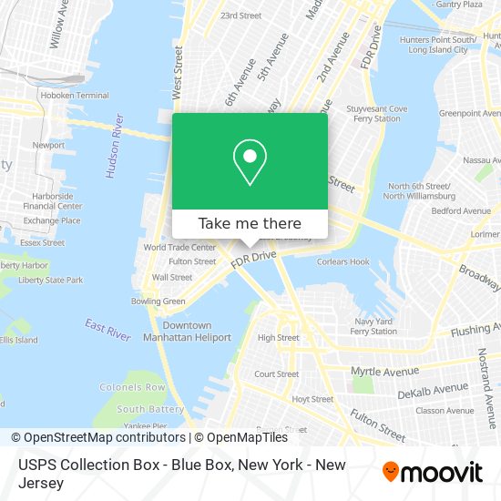 Mapa de USPS Collection Box - Blue Box