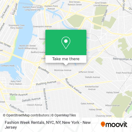 Mapa de Fashion Week Rentals, NYC, NY