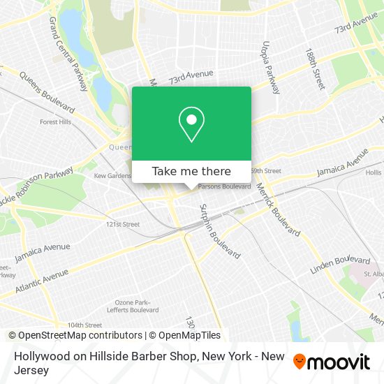 Hollywood on Hillside Barber Shop map