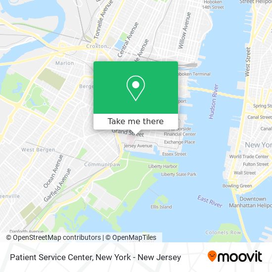 Patient Service Center map