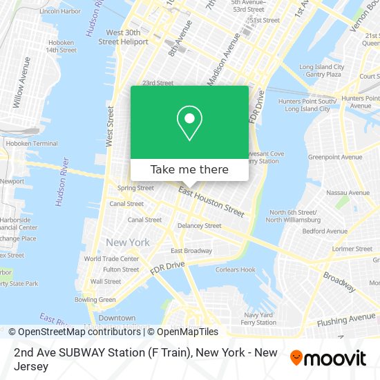 2nd Ave SUBWAY Station (F Train) map