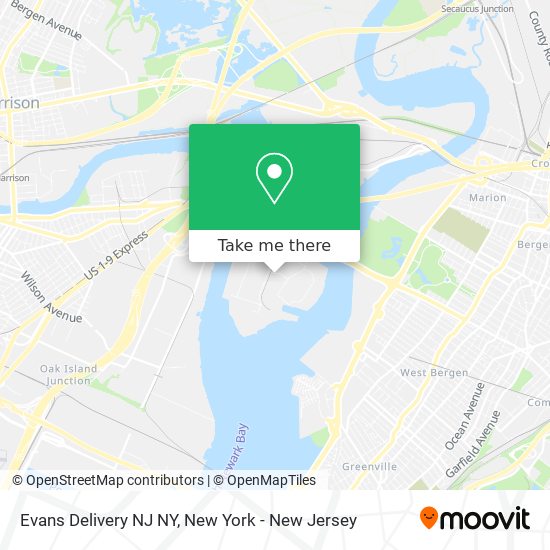 Mapa de Evans Delivery NJ NY