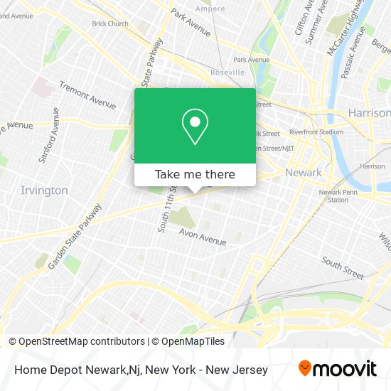 Mapa de Home Depot Newark,Nj