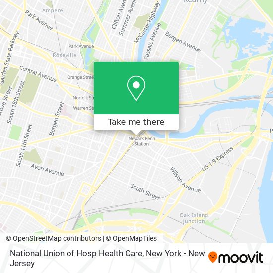 National Union of Hosp Health Care map