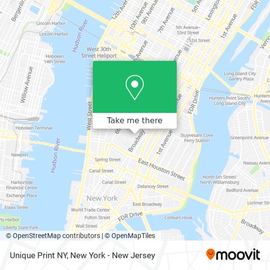 Mapa de Unique Print NY