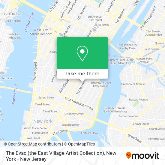 The Evac (the East Village Artist Collection) map