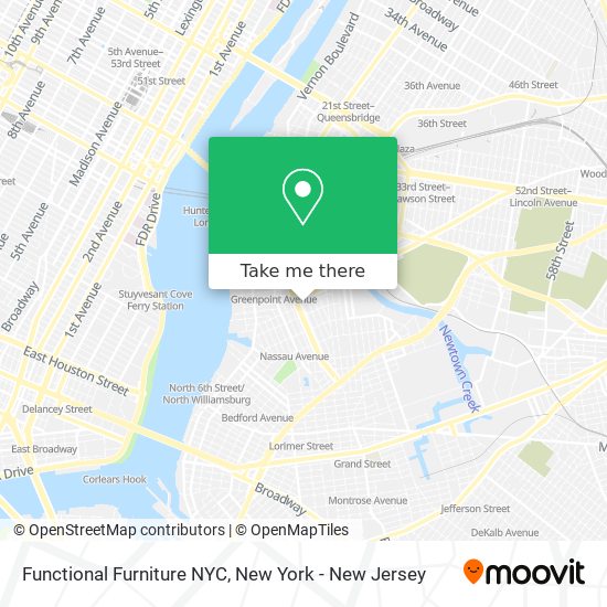 Functional Furniture NYC map