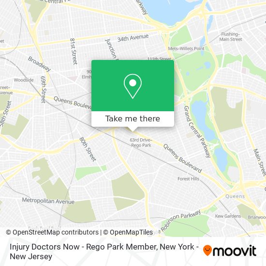 Injury Doctors Now - Rego Park Member map