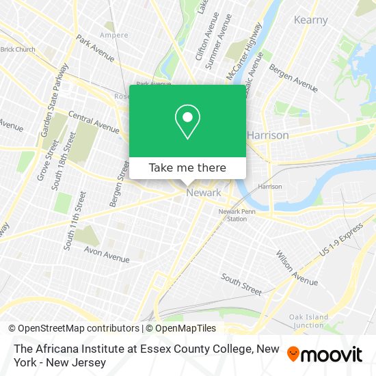 Mapa de The Africana Institute at Essex County College