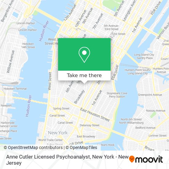 Anne Cutler Licensed Psychoanalyst map