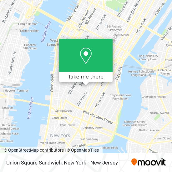 Mapa de Union Square Sandwich